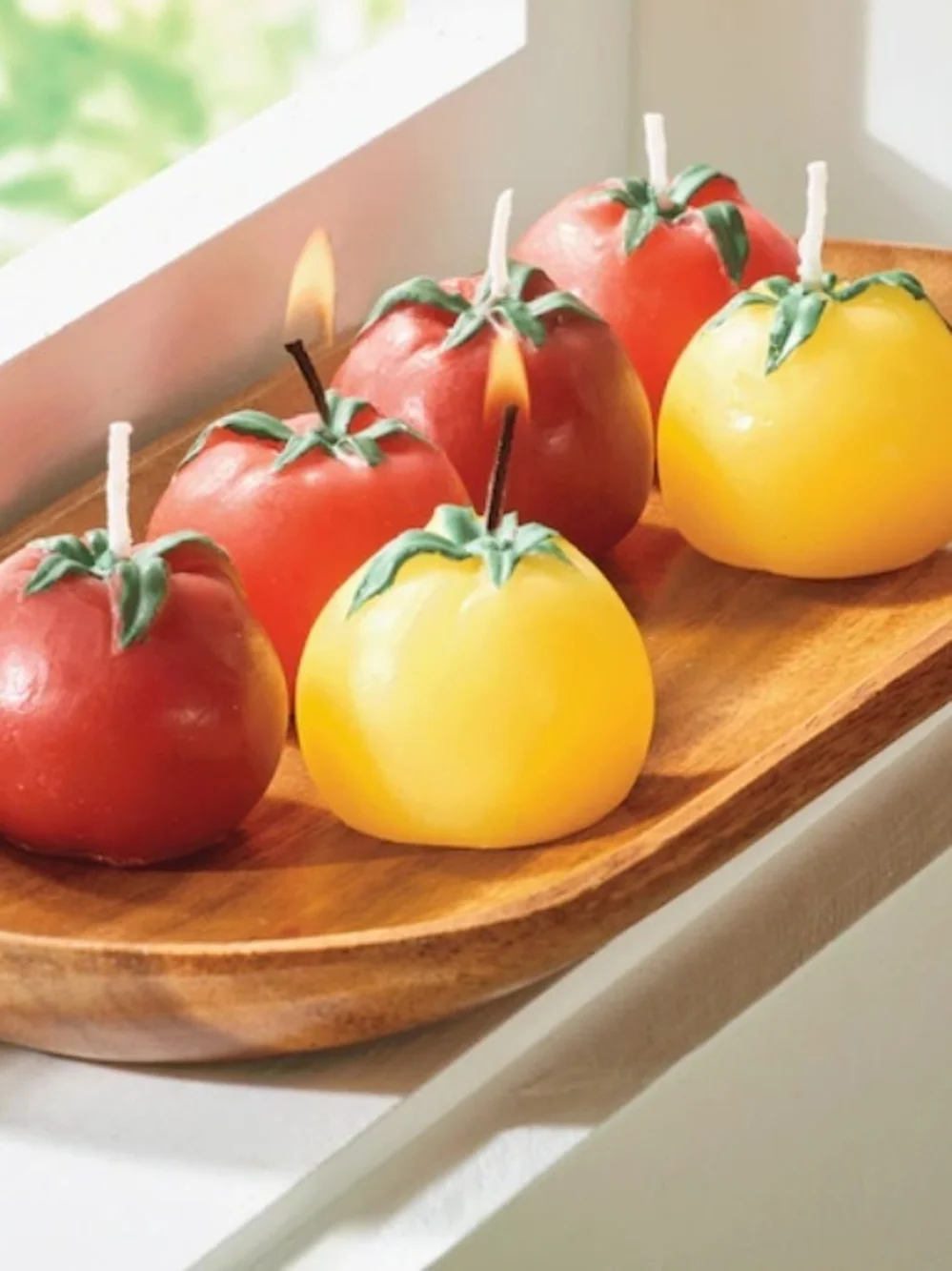 Set of 6 Heirloom Tomato Candles New Cute County Decor